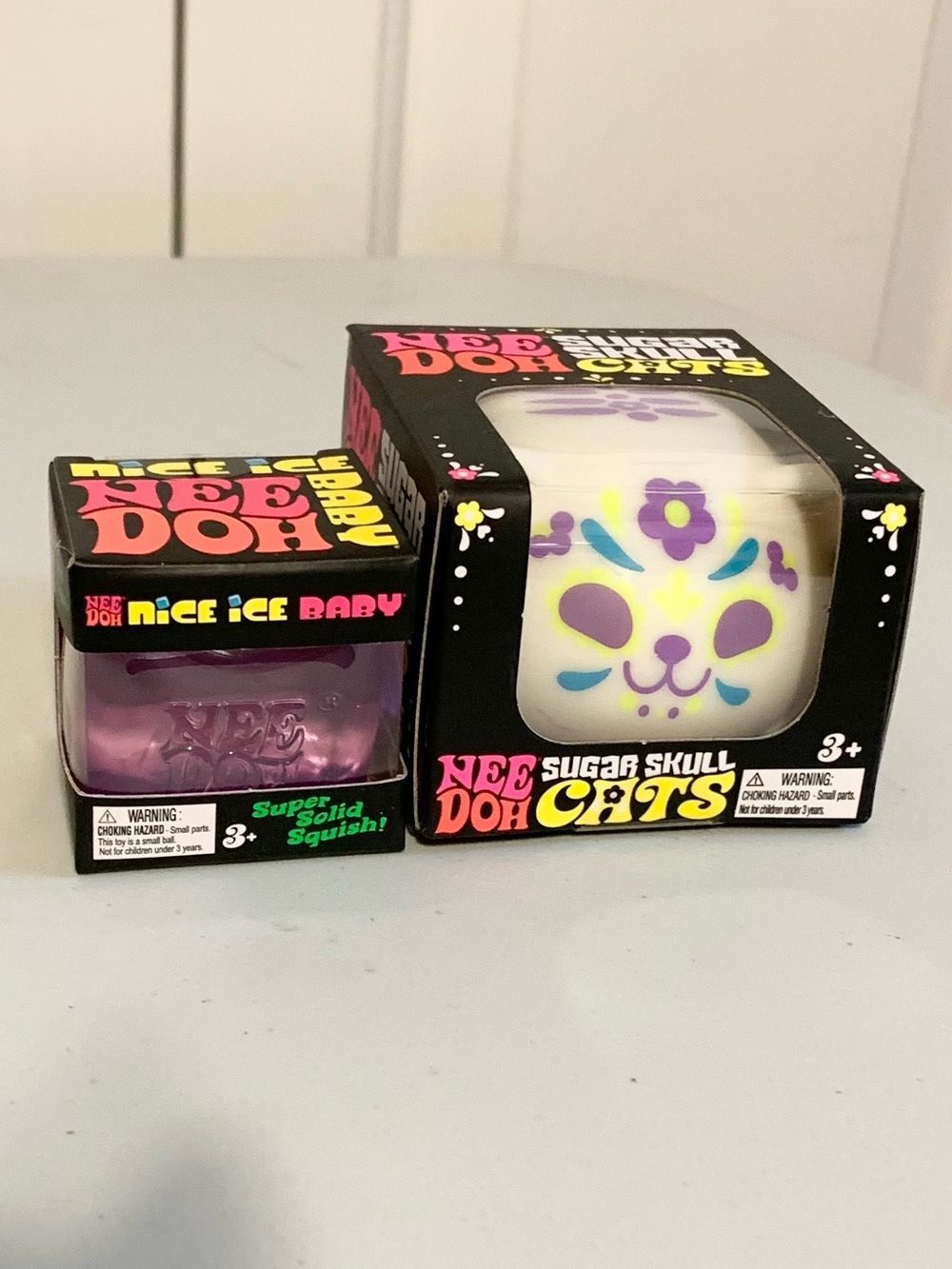 NEEDOH Skull Cat Nice Ice Baby Purple Bundle NEW SEALED NEE DOH Squishies